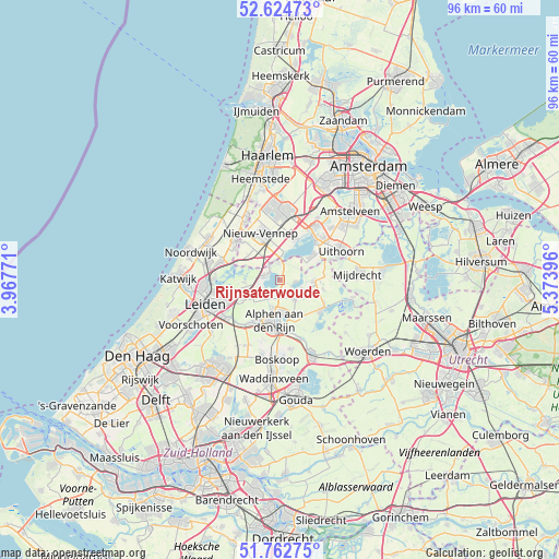 Rijnsaterwoude on map