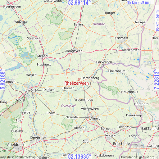 Rheezerveen on map