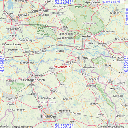 Ravenstein on map
