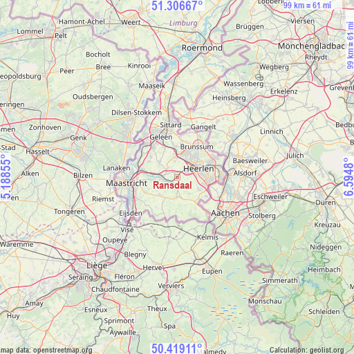 Ransdaal on map
