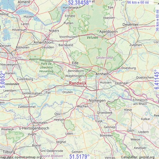 Randwijk on map