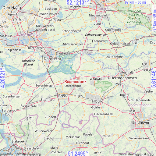 Raamsdonk on map