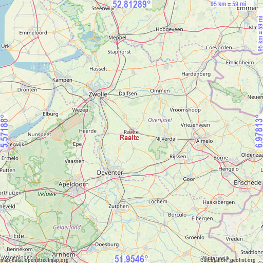 Raalte on map