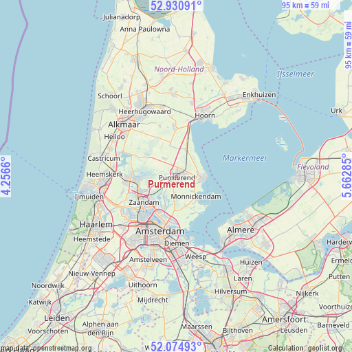 Purmerend on map