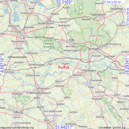 Puiflijk on map