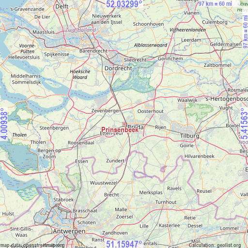 Prinsenbeek on map