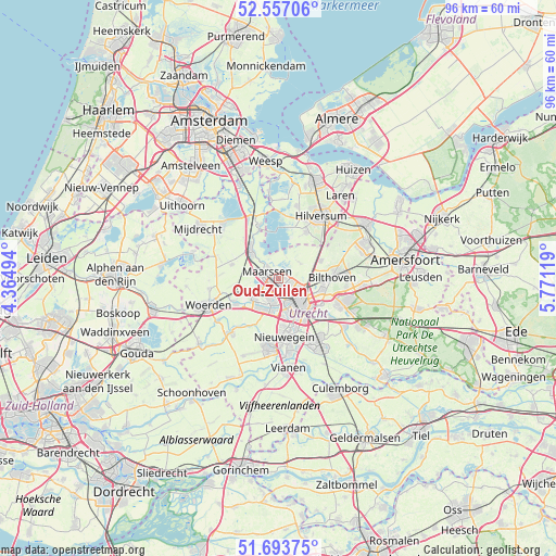 Oud-Zuilen on map