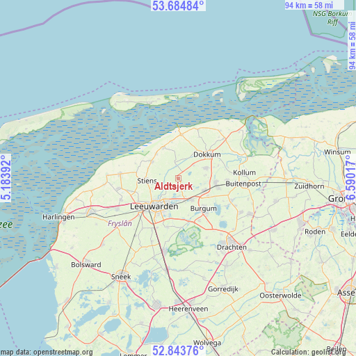 Aldtsjerk on map