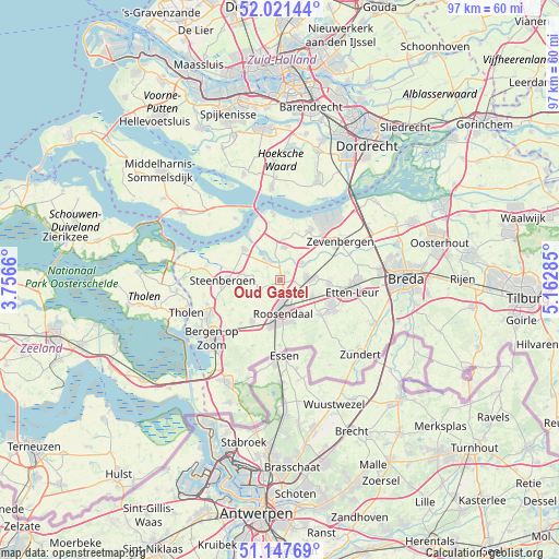 Oud Gastel on map