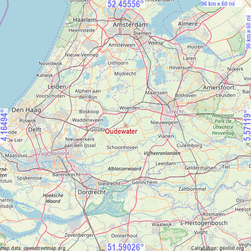 Oudewater on map