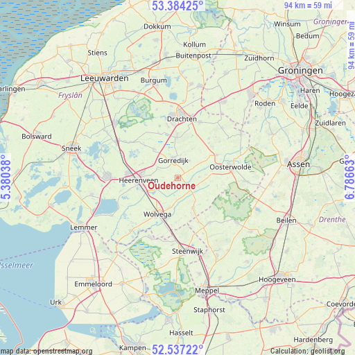 Oudehorne on map