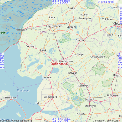 Oudehaske on map