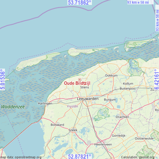 Oude Bildtzijl on map