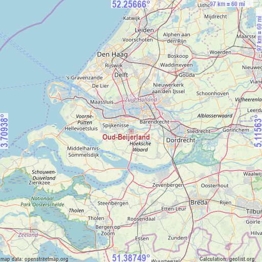 Oud-Beijerland on map