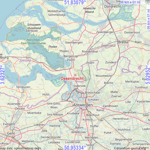 Ossendrecht on map
