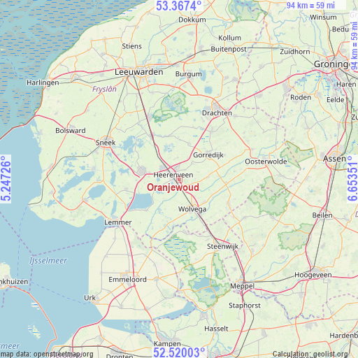 Oranjewoud on map