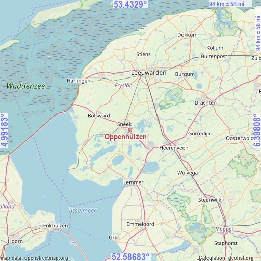 Oppenhuizen on map