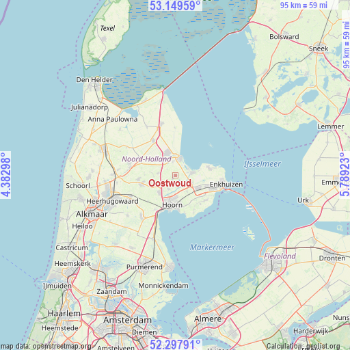 Oostwoud on map