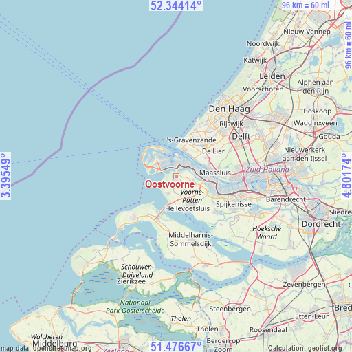 Oostvoorne on map