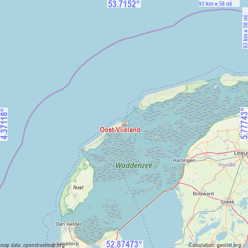 Oost-Vlieland on map
