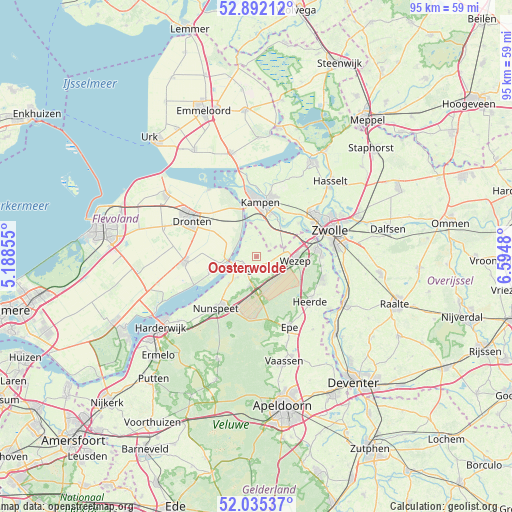 Oosterwolde on map