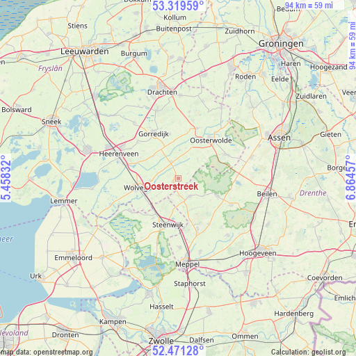 Oosterstreek on map