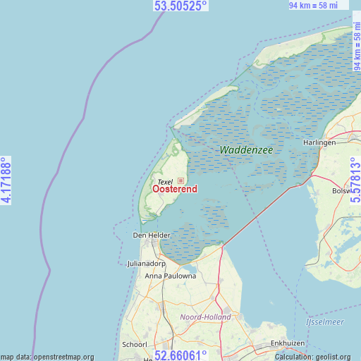 Oosterend on map