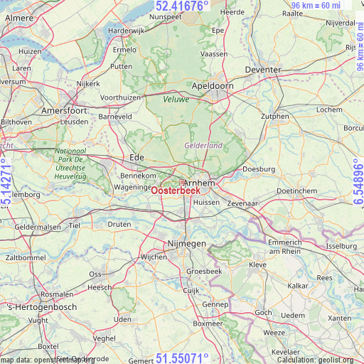 Oosterbeek on map
