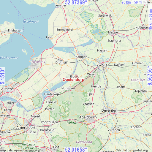 Oostendorp on map