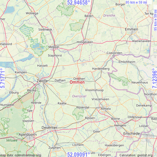 Ommen on map