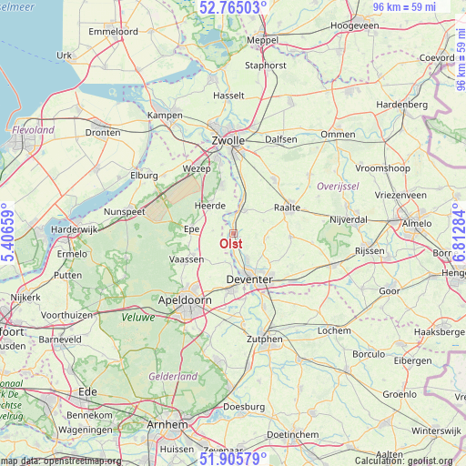 Olst on map