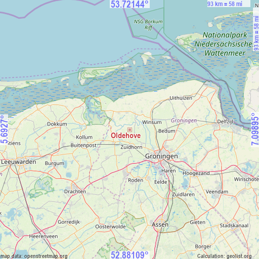 Oldehove on map