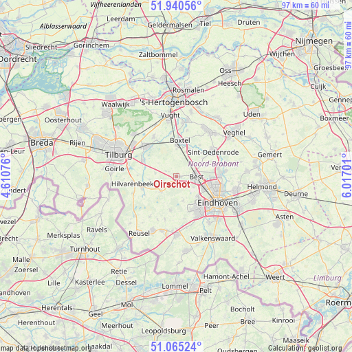 Oirschot on map