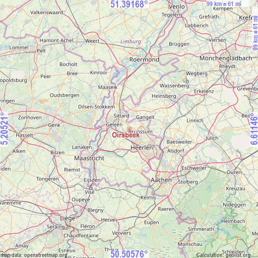 Oirsbeek on map