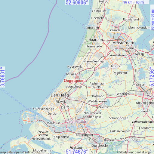 Oegstgeest on map