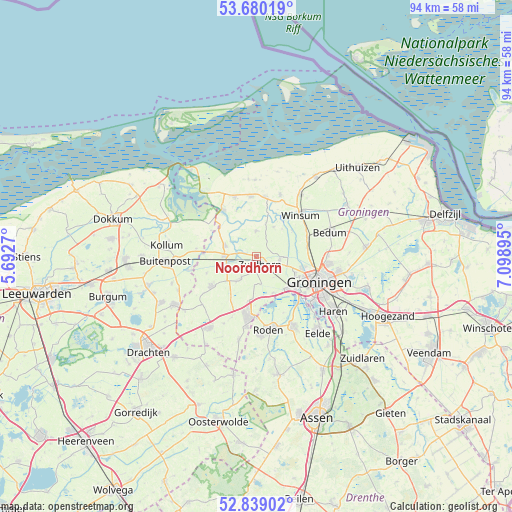 Noordhorn on map