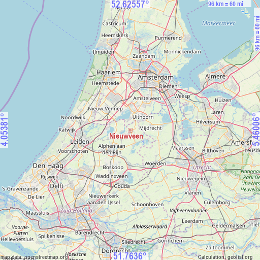 Nieuwveen on map