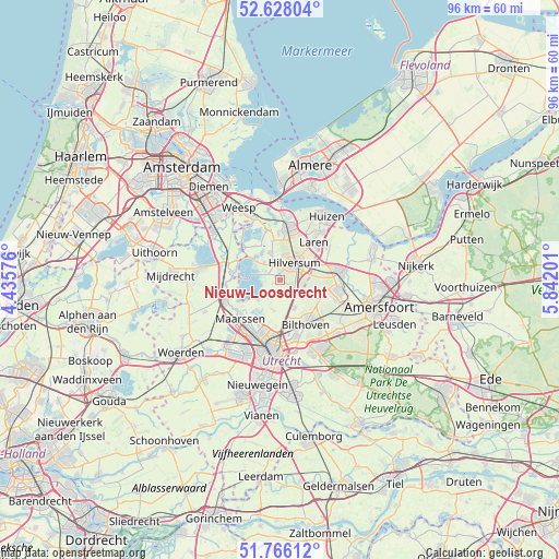 Nieuw-Loosdrecht on map