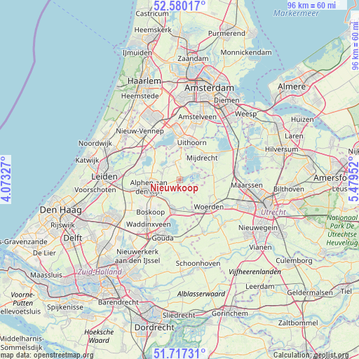 Nieuwkoop on map