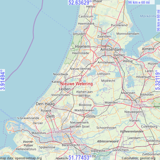 Nieuwe Wetering on map