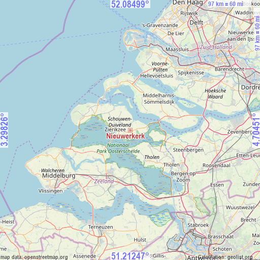 Nieuwerkerk on map