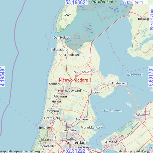 Nieuwe-Niedorp on map