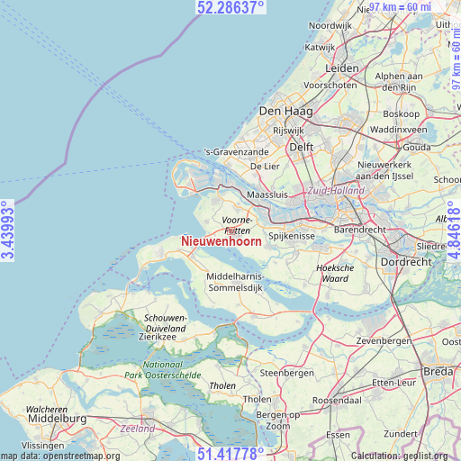 Nieuwenhoorn on map