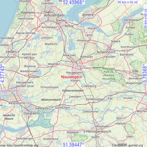 Nieuwegein on map