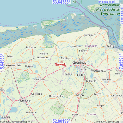 Niekerk on map