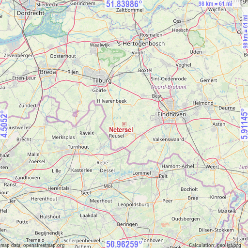 Netersel on map