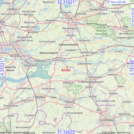 Andel on map