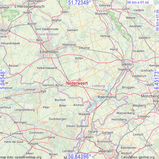 Nederweert on map