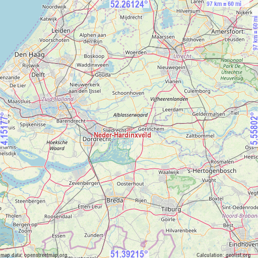 Neder-Hardinxveld on map