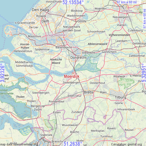 Moerdijk on map